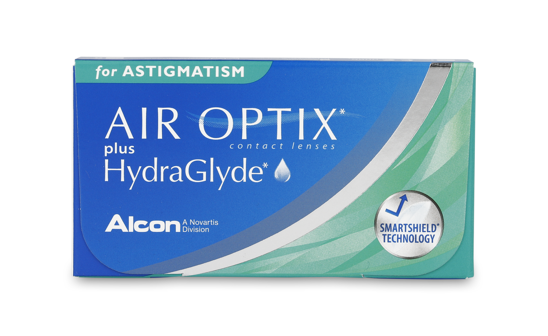 Front Air Optix Plus Hydraglyde for Astigmatism
