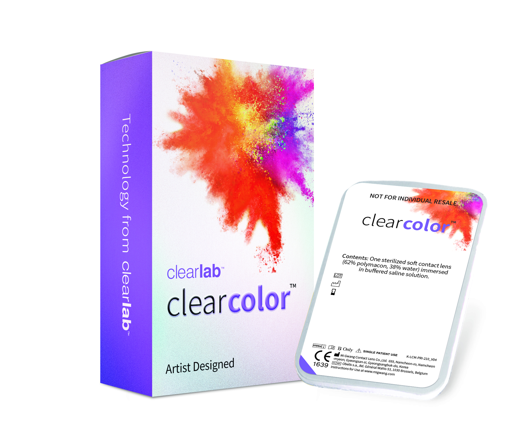 Front Clearcolor Clearcolor 3-tone Maandlenzen 2 lenzen per doosje