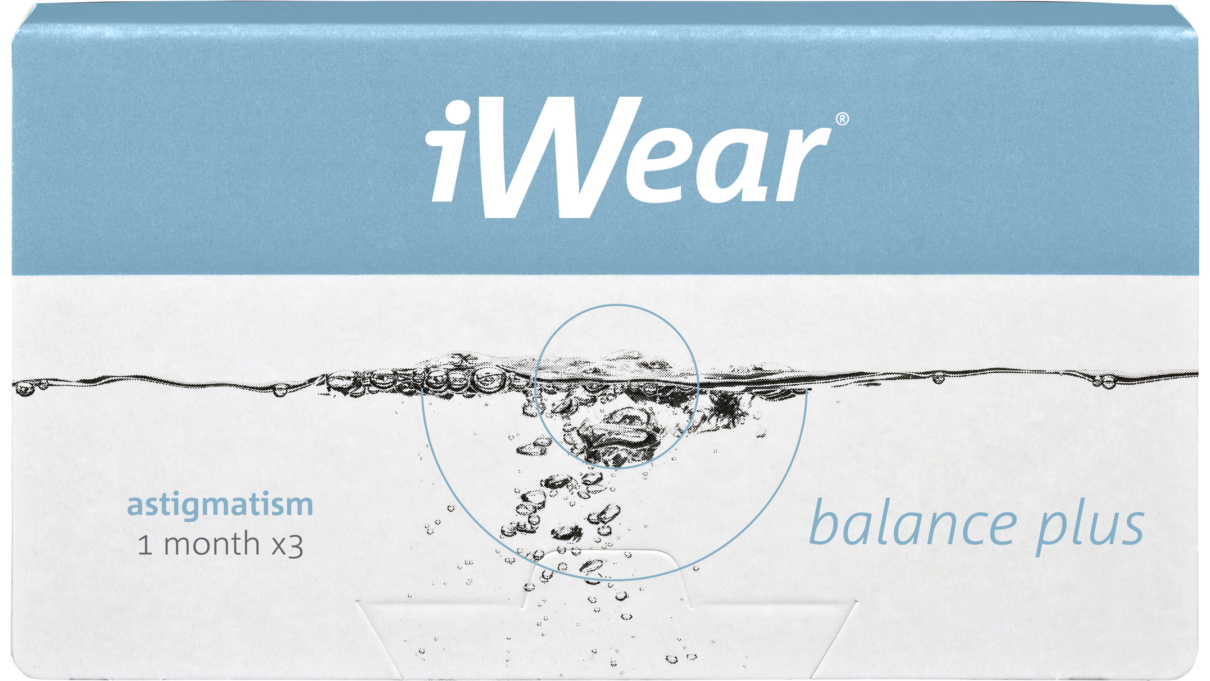 Front iWear iWear Balance Plus for Astigmatism Maandlenzen 6 lenzen per doosje