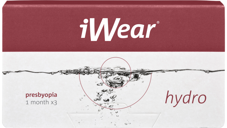 Front iWear iWear Hydro Distance Multifocaal Maandlenzen 3 lenzen per doosje