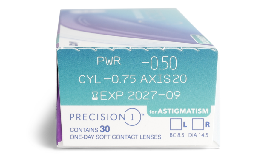 Parameter Precision1 Precision1 for Astigmatism Daglenzen 30 lenzen per doosje