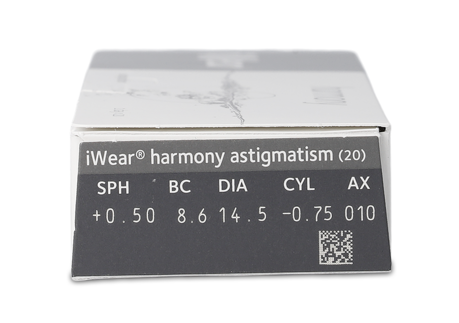 Parameter iWear iWear harmony astigmatism Endagslinser 20 Kontaktlinser pr. pakke