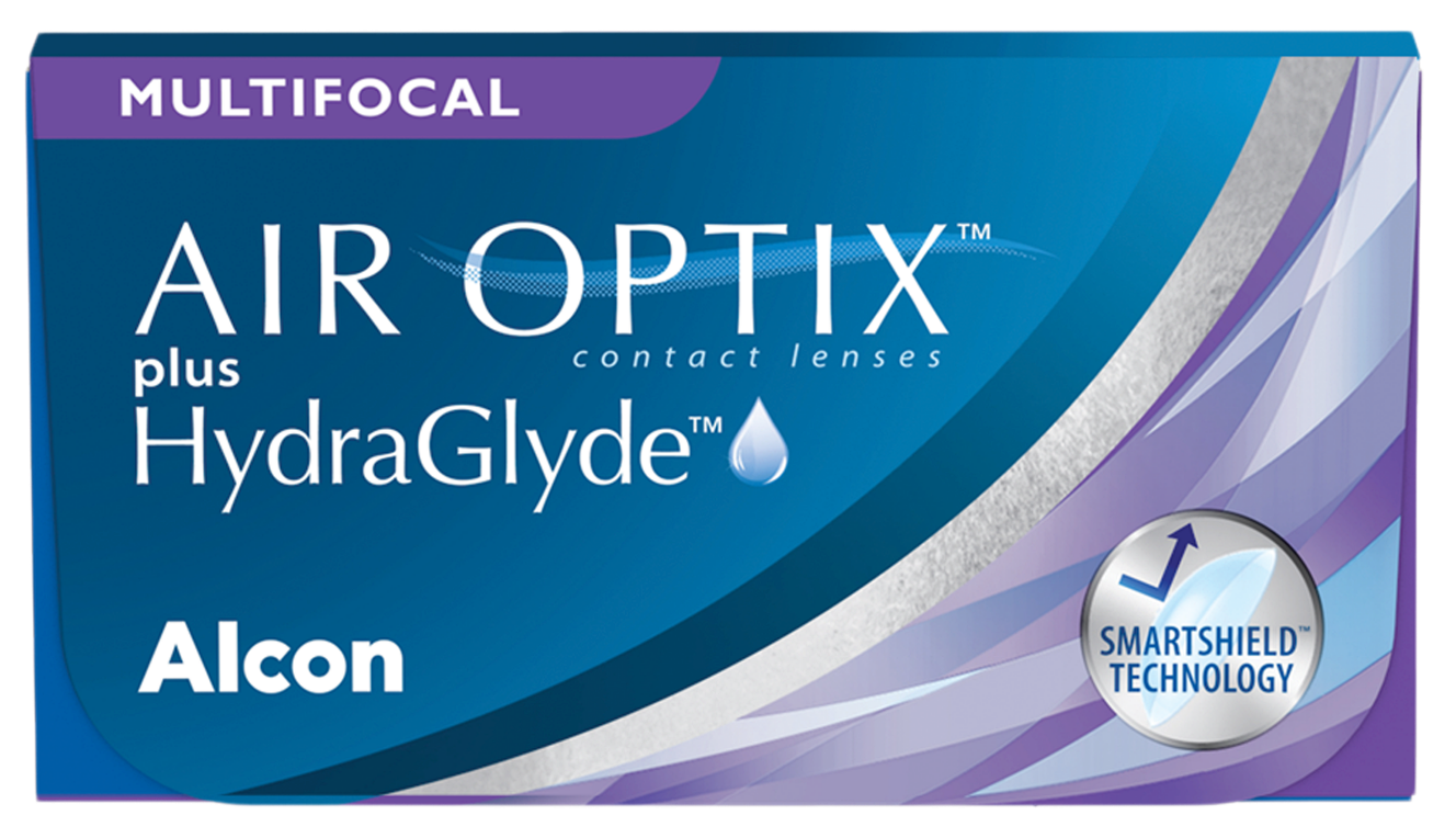 Front Air Optix Air Optix plus Hydraglyde Multifocal 3 unidades Mensuales 3 lentillas por caja