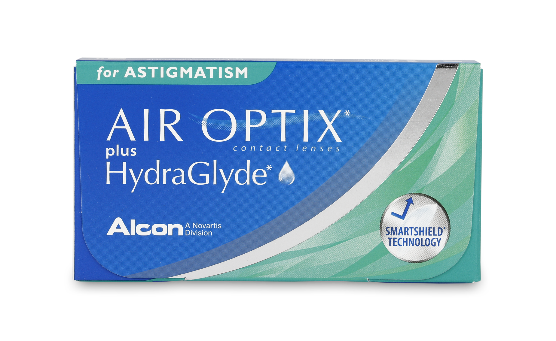 Front Air Optix Air Optix plus Hydraglyde for astigmatism 6 unidades Mensuales 6 lentillas por caja
