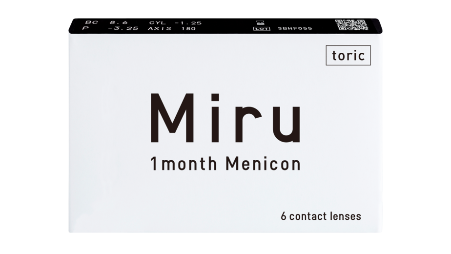 Front Miru Miru 1 month for Astigmatism 6 unidades Monthly 6 lentillas por caja