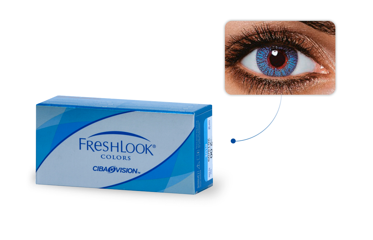 Front FRESHLOOK FreshLook COLORS 2L Sapphire Blue - Saphir Mensuelle 2 Lentilles par boîte
