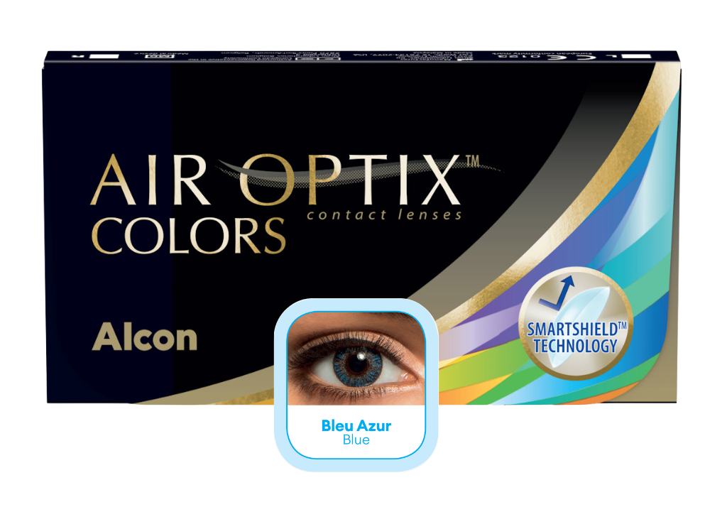 Front AIR OPTIX AIR OPTIX COLORS 2L Blue - Bleu Azur Mensuelle 2 Lentilles par boîte