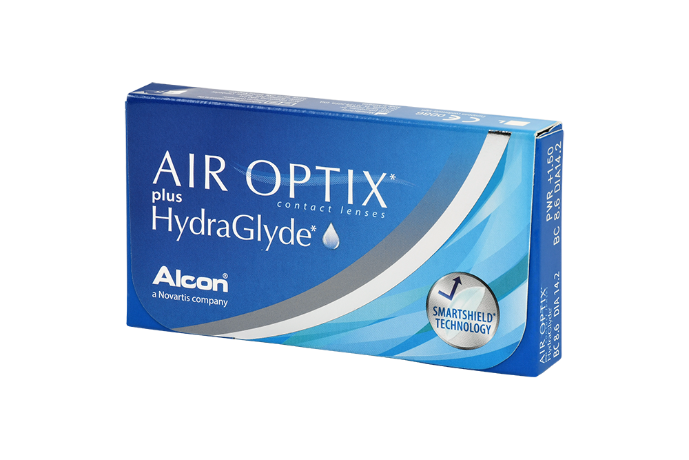 Front AIR OPTIX AIR OPTIX® plus HydraGlyde® 6L Mensuelle 6 Lentilles par boîte