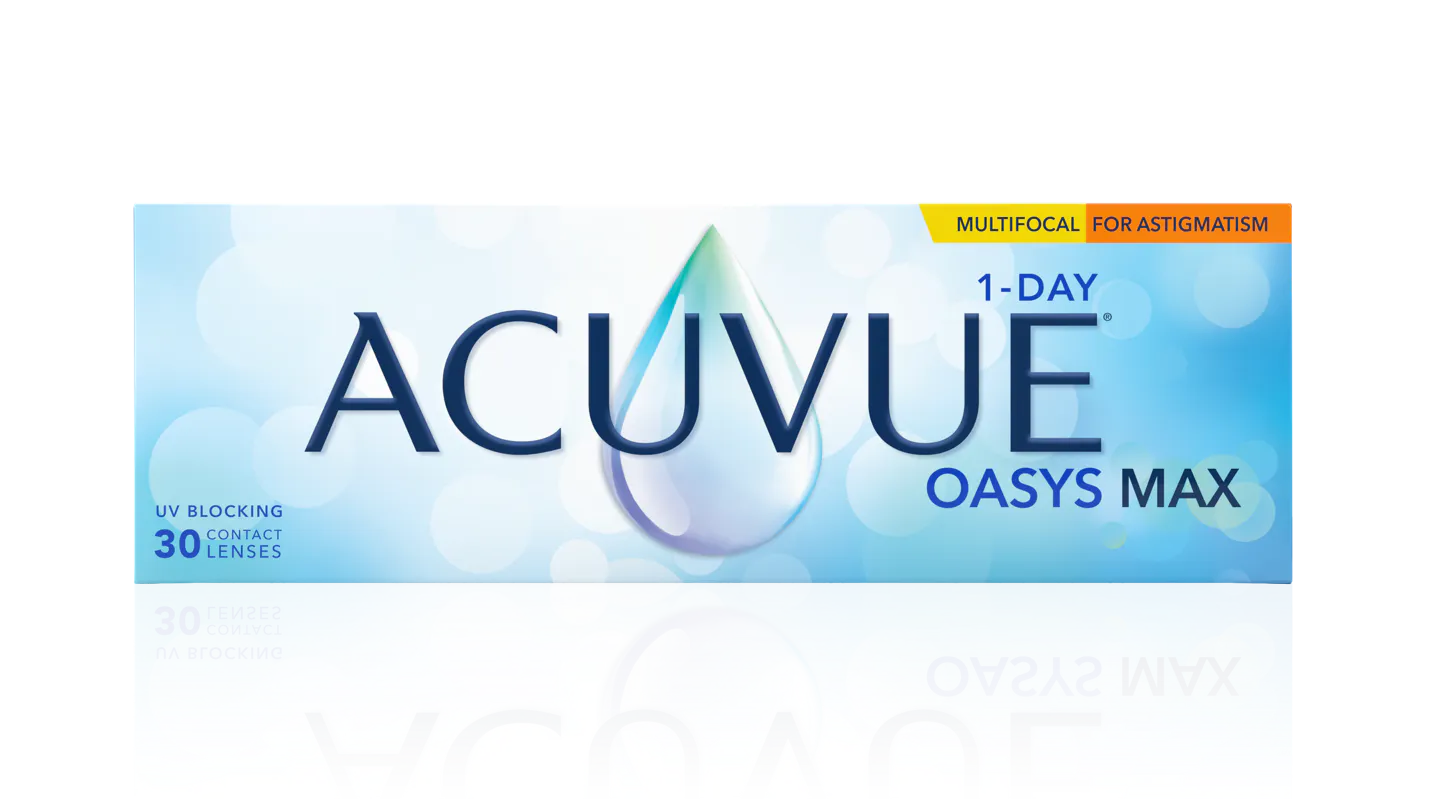 Front, Acuvue Oasys Max 1-Day Multifocal for Astigmatism