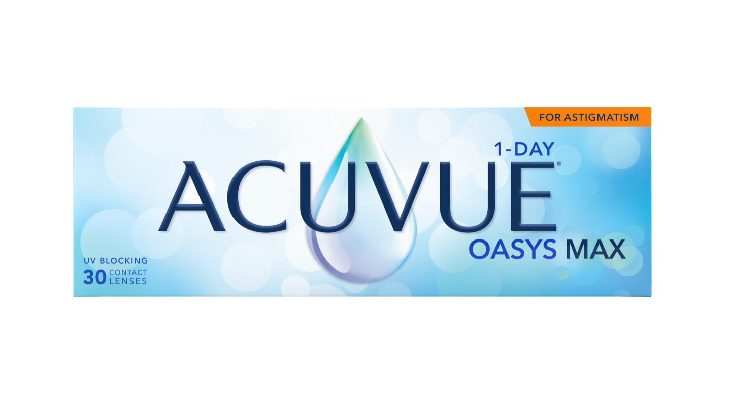 Front, Acuvue Oasys Max (1 day for Astigmatism)