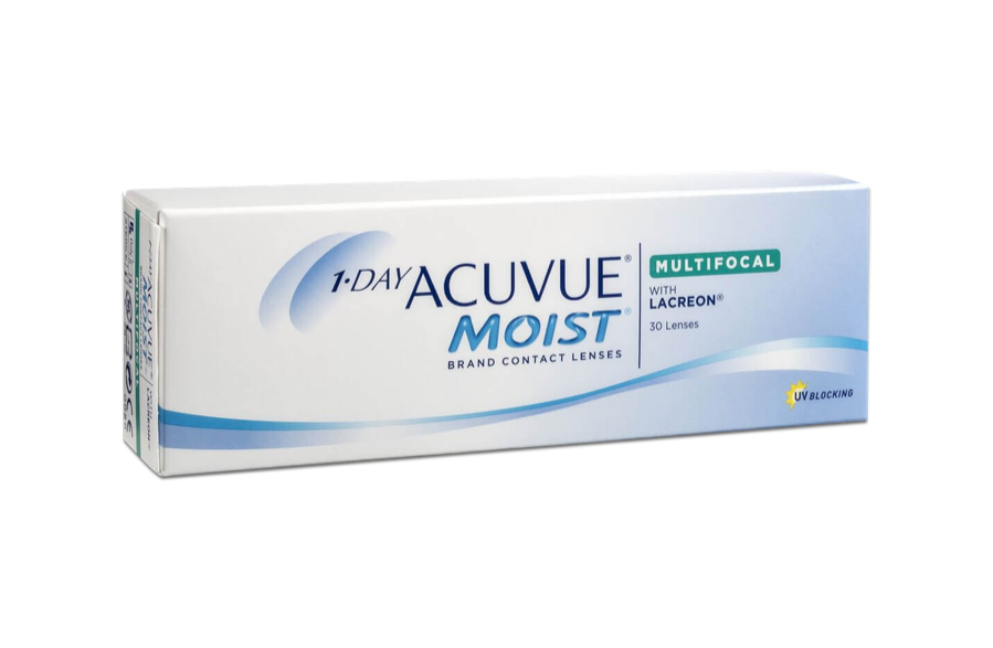 Angle_Left01 Acuvue Acuvue Moist with LACREON (1 day multifocal) Daily 30 lenses per box, per eye