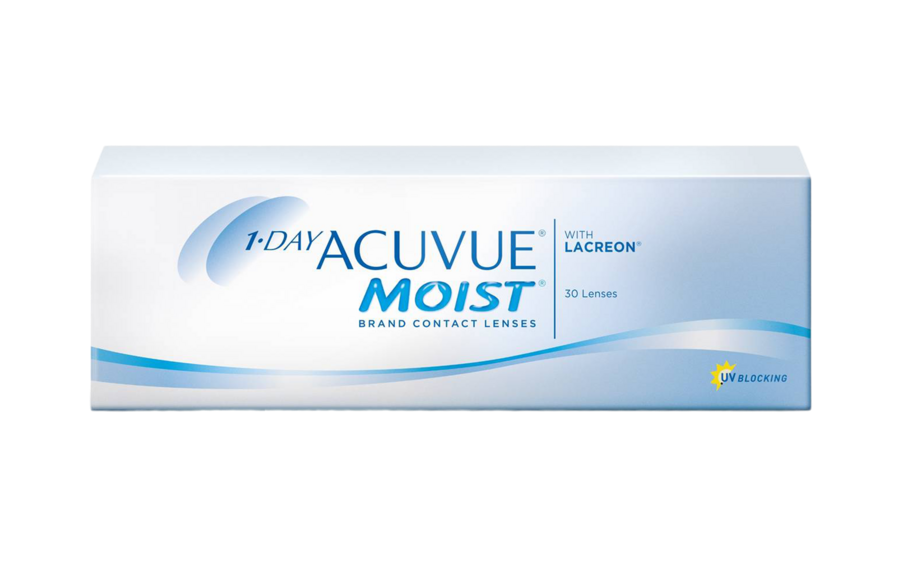 Front Acuvue Acuvue Moist with LACREON (1 day) Daily 30 lenses per box, per eye