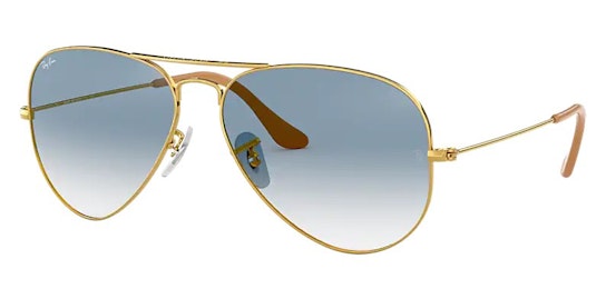 Aviator (55mm) RB 3025 (001/3F) Sunglasses Blue / Gold