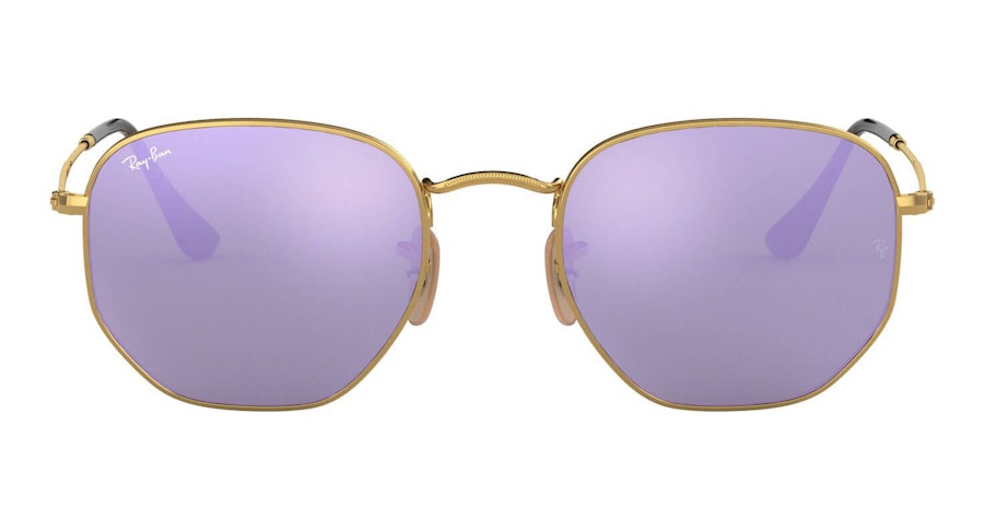 Ray-Ban Hexagonal RB 3548N Men's Sunglasses Violet/Gold