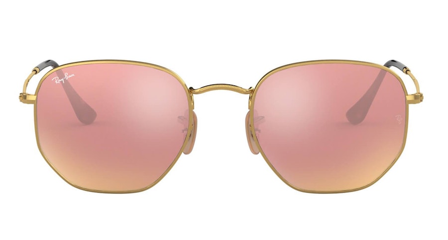 Ray-Ban Hexagonal RB 3548N Men's Sunglasses Orange/Gold