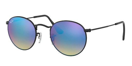 Round Metal RB 3447 (002/4O) Sunglasses Blue / Black