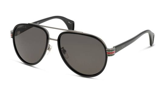 GG 0447S (001) Sunglasses Grey / Black