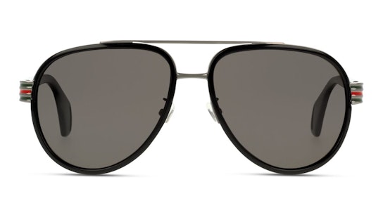 GG 0447S (001) Sunglasses Grey / Black
