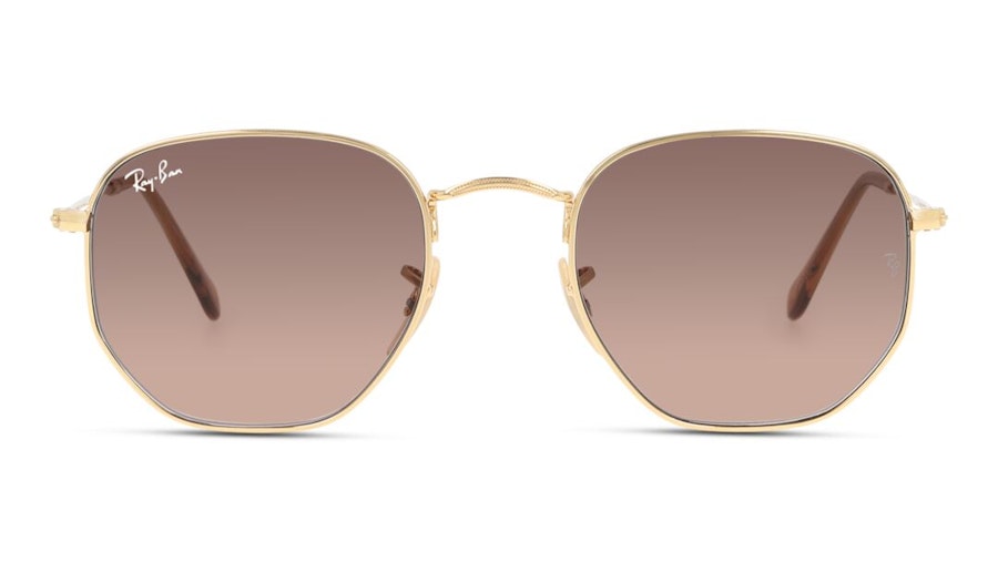 Ray-Ban Hexagonal RB 3548N Unisex Sunglasses Brown/Gold