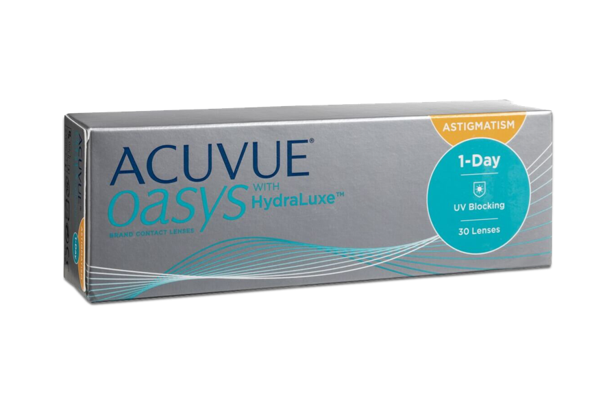 Angle_Left01 Acuvue Acuvue Oasys with HydraLuxe (1 day toric for astigmatism) Daily 30 lenses per box, per eye
