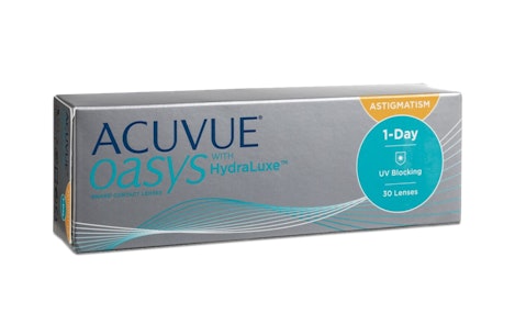 Acuvue Acuvue Oasys with HydraLuxe (1 day toric for astigmatism) Daily 30 lenses per box, per eye