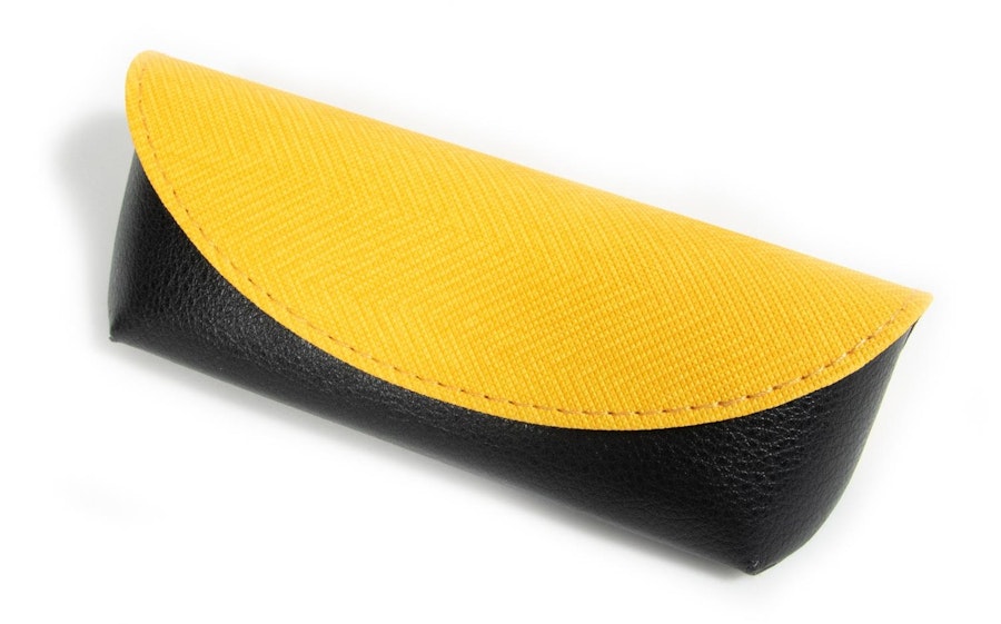 Glasses Case Textile and Vegan Leather Envelope Case -  Yellow Yellow