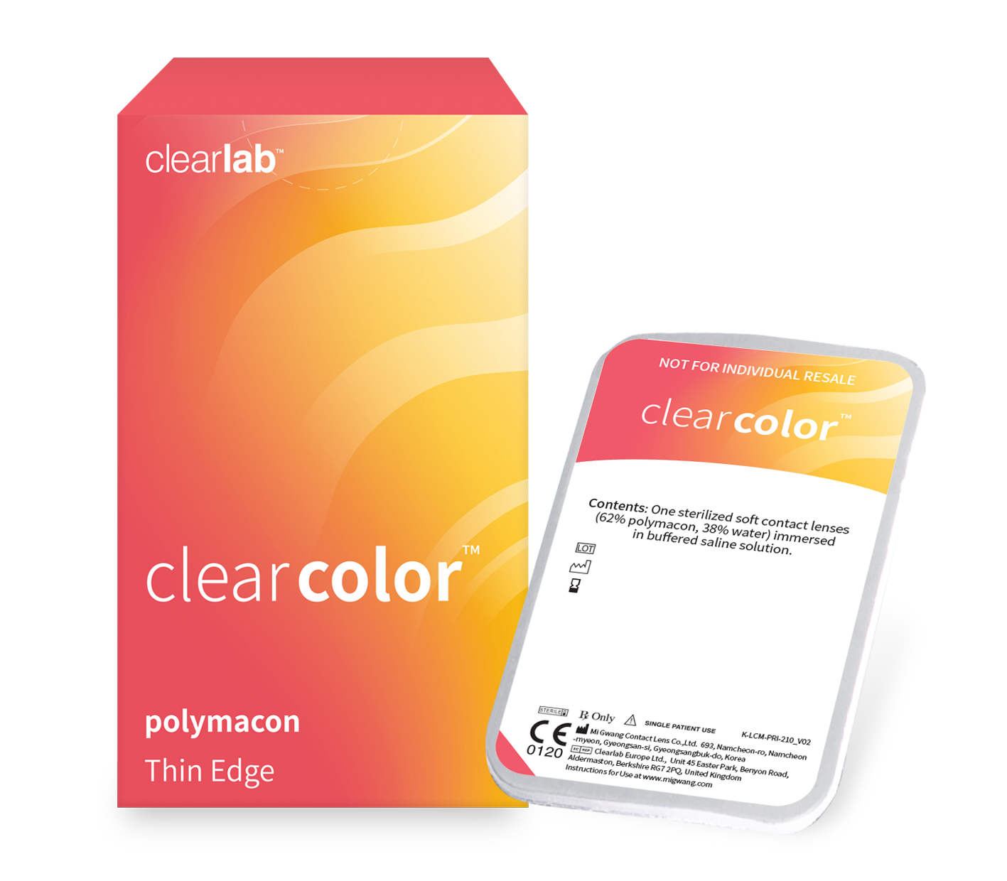 Front Clearcolor Clearcolor 1-tone Maandlenzen 2 lenzen per doosje