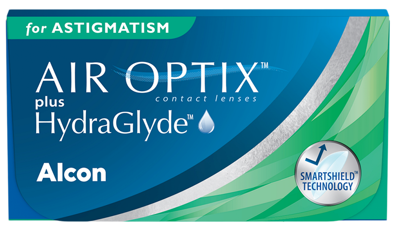 Front Air Optix Plus Hydraglyde for Astigmatism