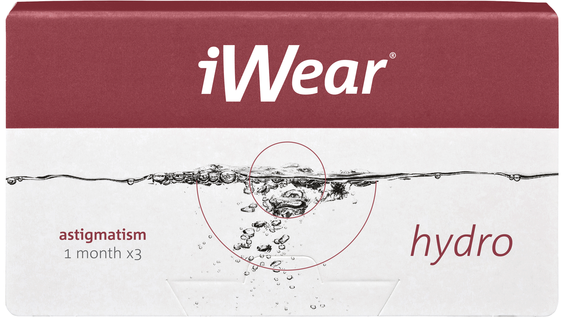 Front iWear iWear Hydro for Astigmatism Maandlenzen 3 lenzen per doosje