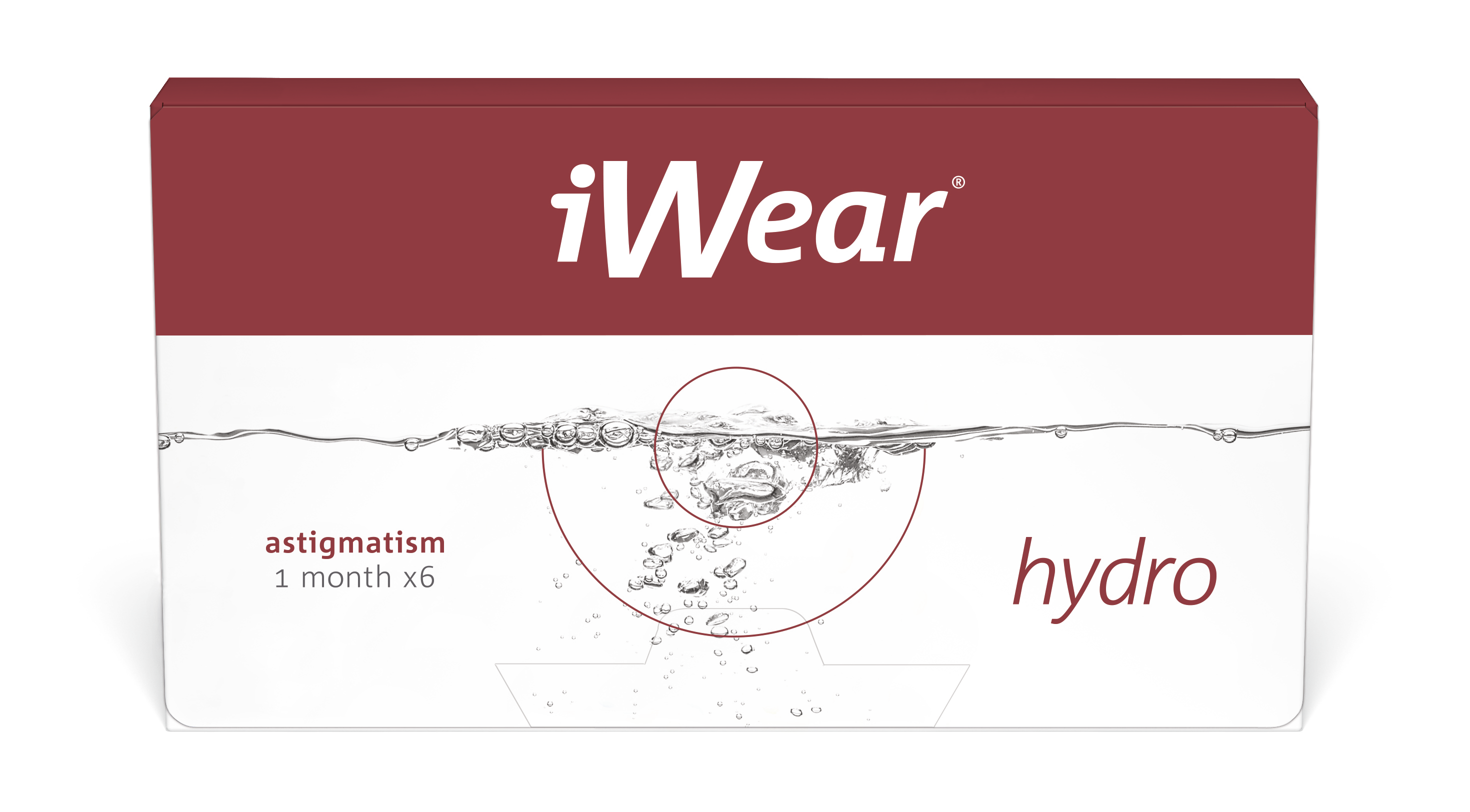 Front iWear iWear Hydro for Astigmatism Maandlenzen 3 lenzen per doosje