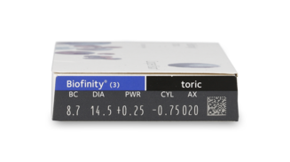 Parameter Biofinity Biofinity Toric Mensais 3 lentes por caixa
