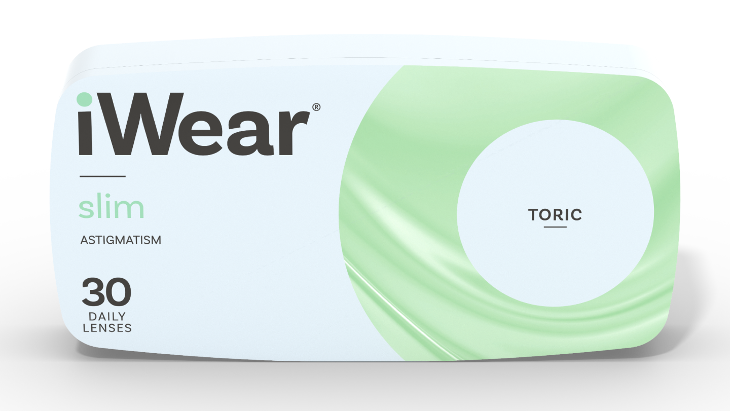 Front iWear iWear Slim Astigmatism Endagslinser 30 Linser per ask