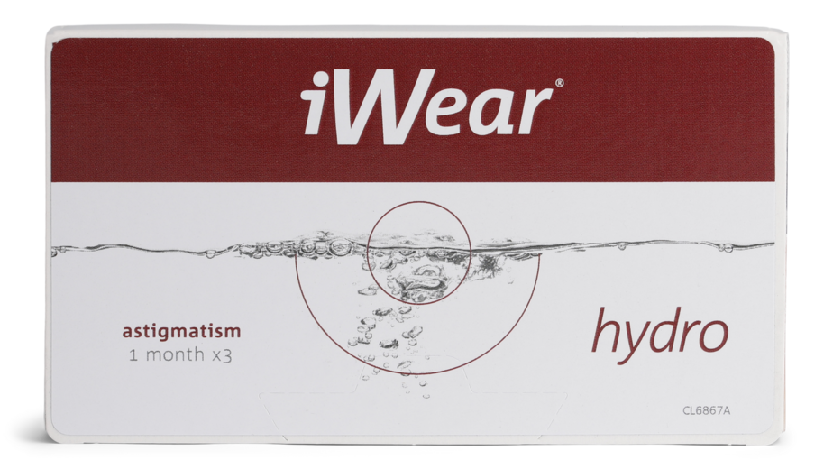 Front iWear iWear Hydro Astigmatism Månadslinser 3 Linser per ask